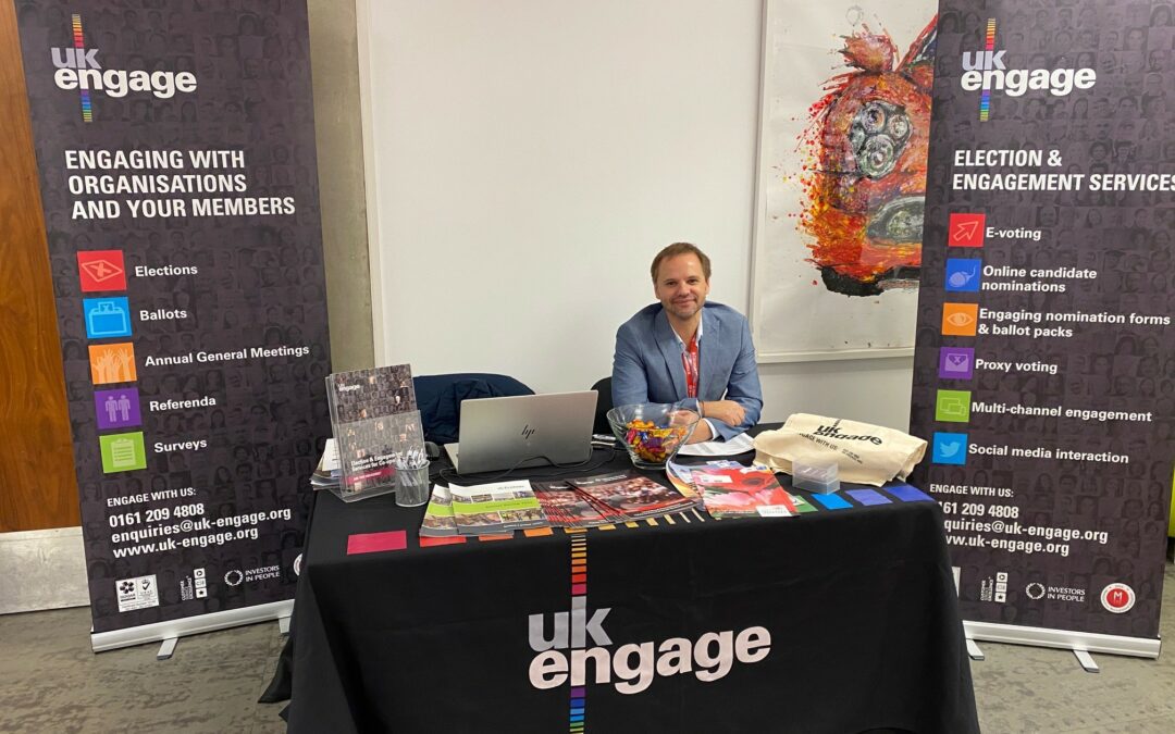 UK Engage exhibition stand at the Cooperative Practitioners Forum
